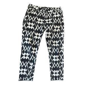 Maison Scotch Amsterdam Blauw Women's Jeans Black White Floral Zip Fly